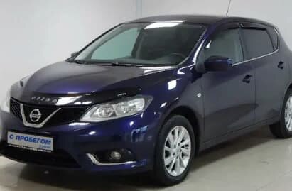 Дефлектор капота (мухобойка) NISSAN Tiida c 2015 г.в. (Ниссан Тиида) Вип Тюнинг